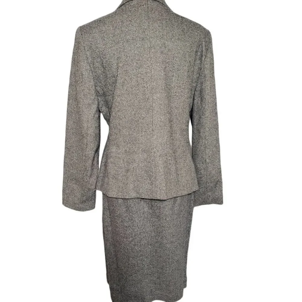 NWT Lord & Taylor Vintage Wool Blend Herringbone Suit